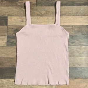 Express One Eleven Blush Pink Ribbed Tank
